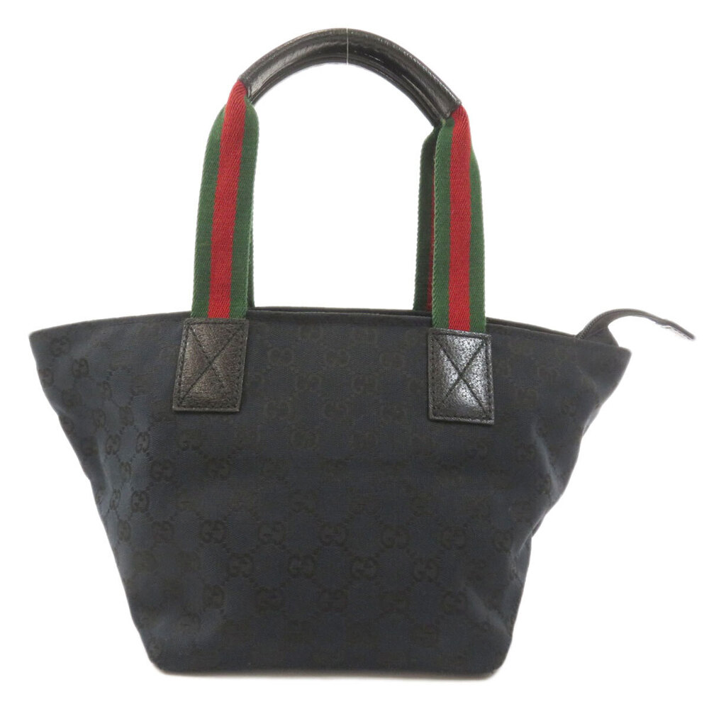 Gucci Web Line Sherry Black GG Canvas Handbag